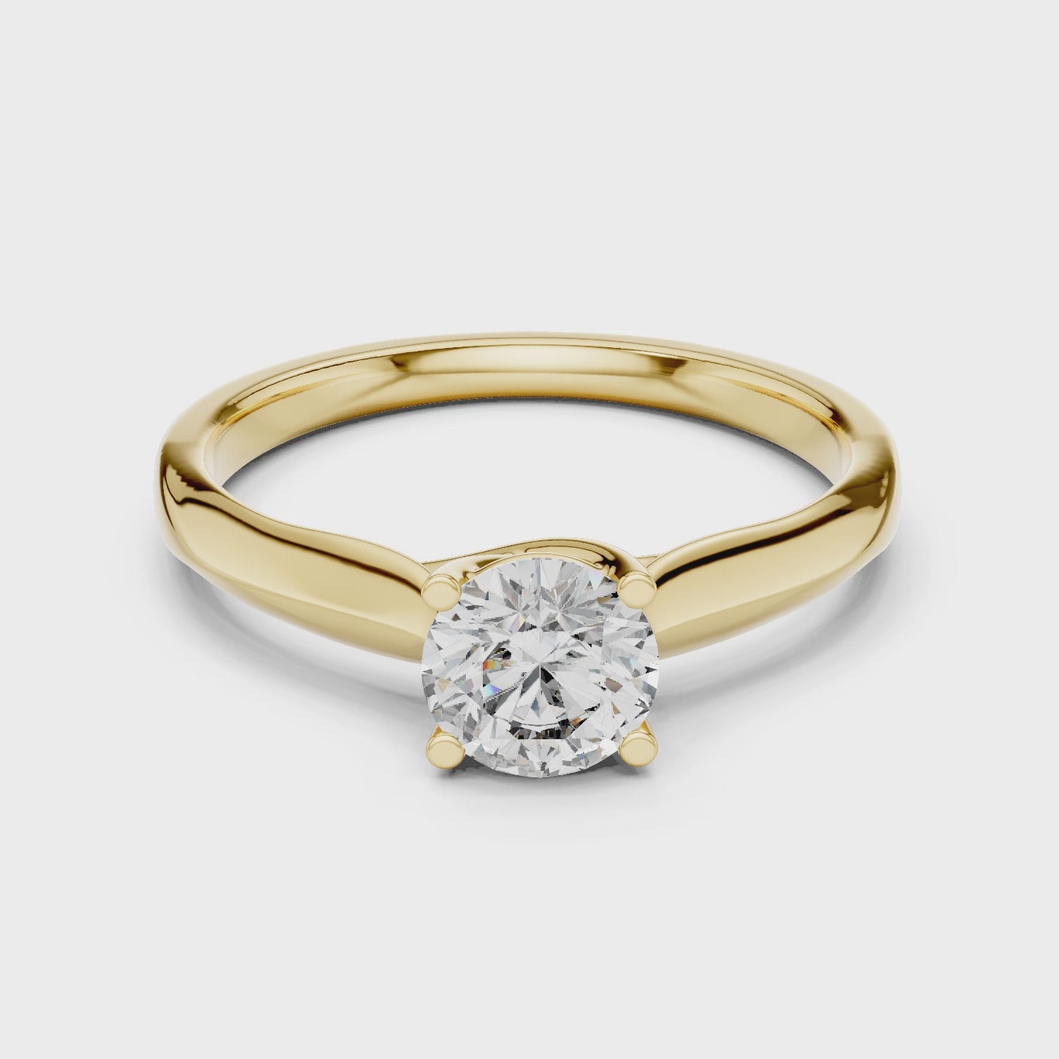 Simple & Elegant Round Brilliant Diamond Ring – White Gold Solitaire Design