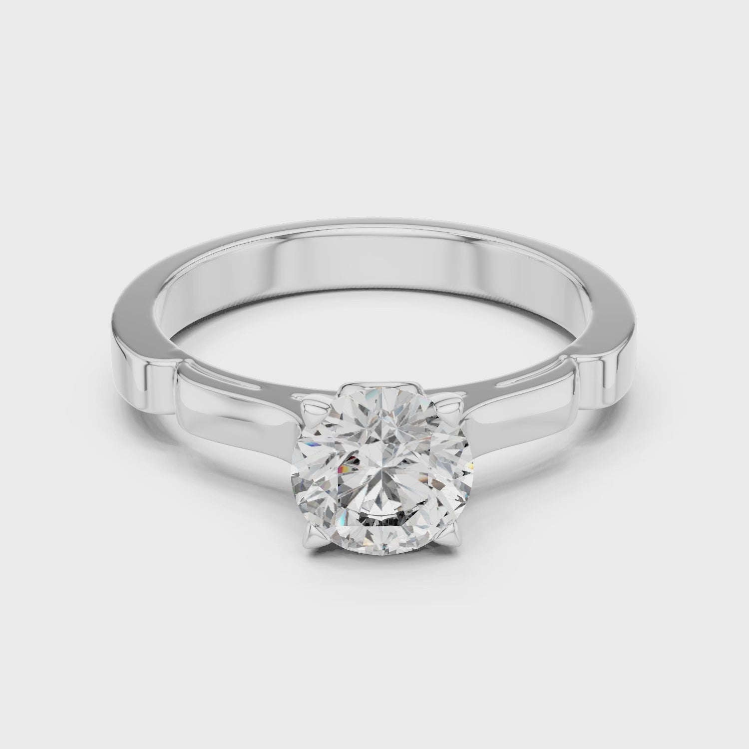 Pure Brilliance Solitaire 1 Ct Round Engagement Ring