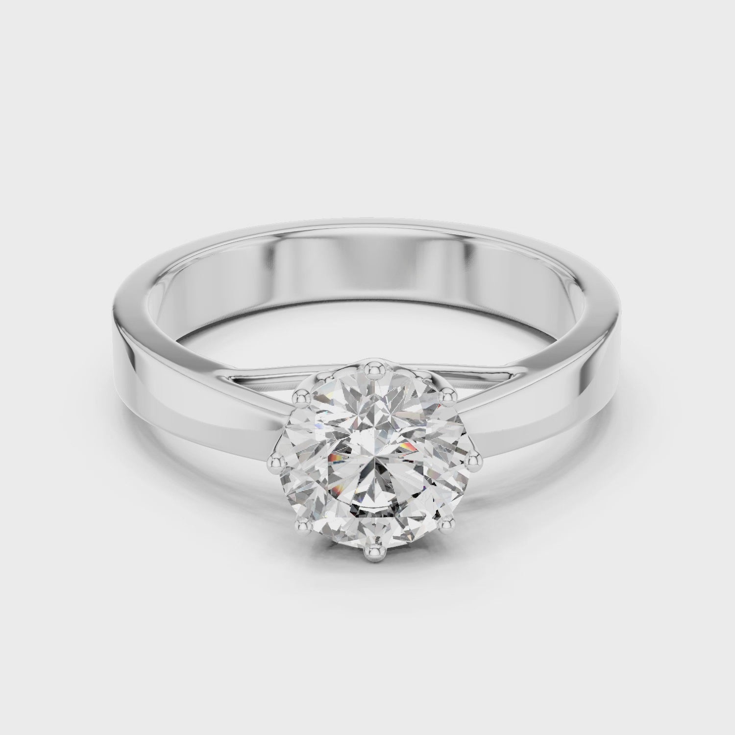 1  Carat Round Gold Solitaire with Prongs
