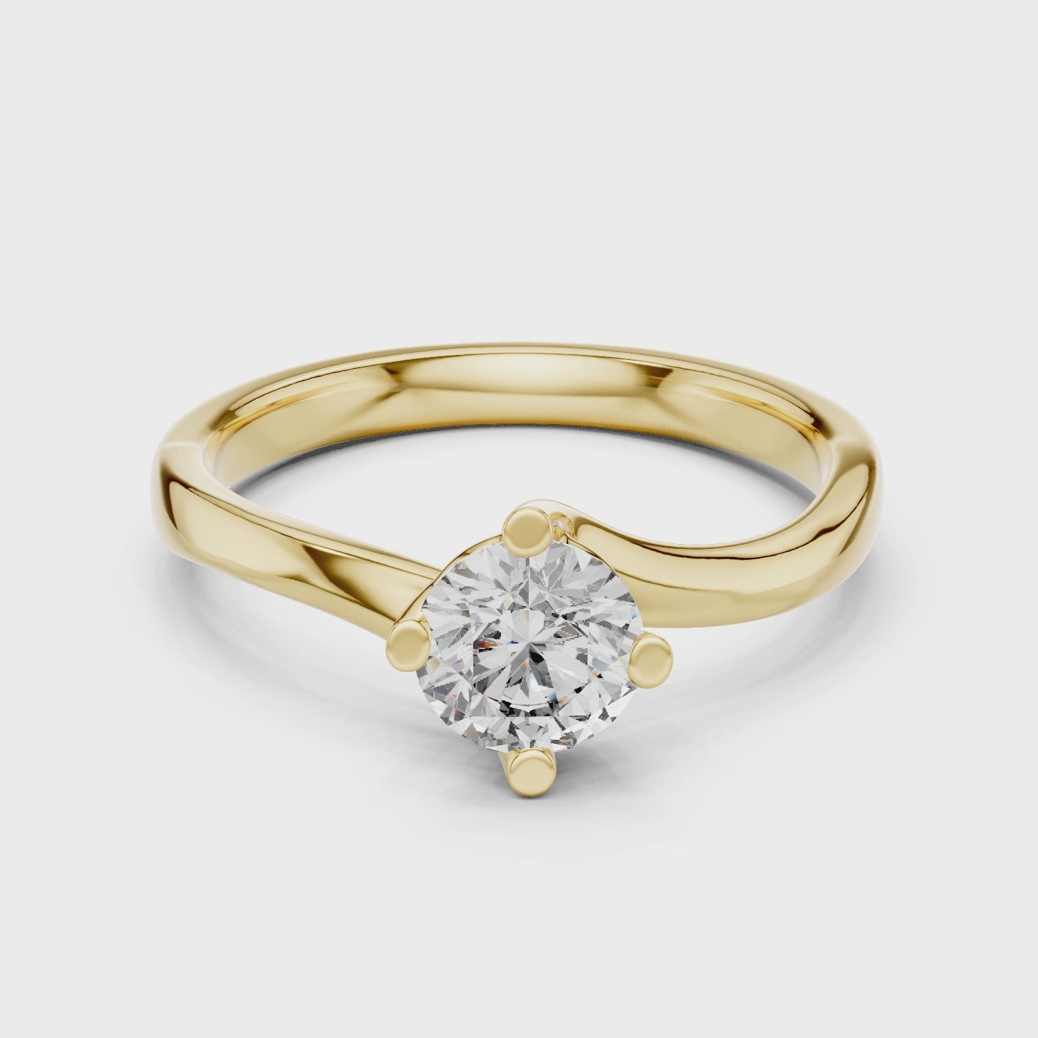 Stunning Round Cut Center Diamond Ring – Gold Beauty
