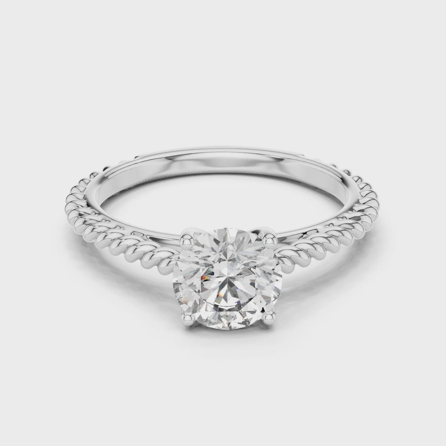Rope Style Diamond Solitaire Elegance