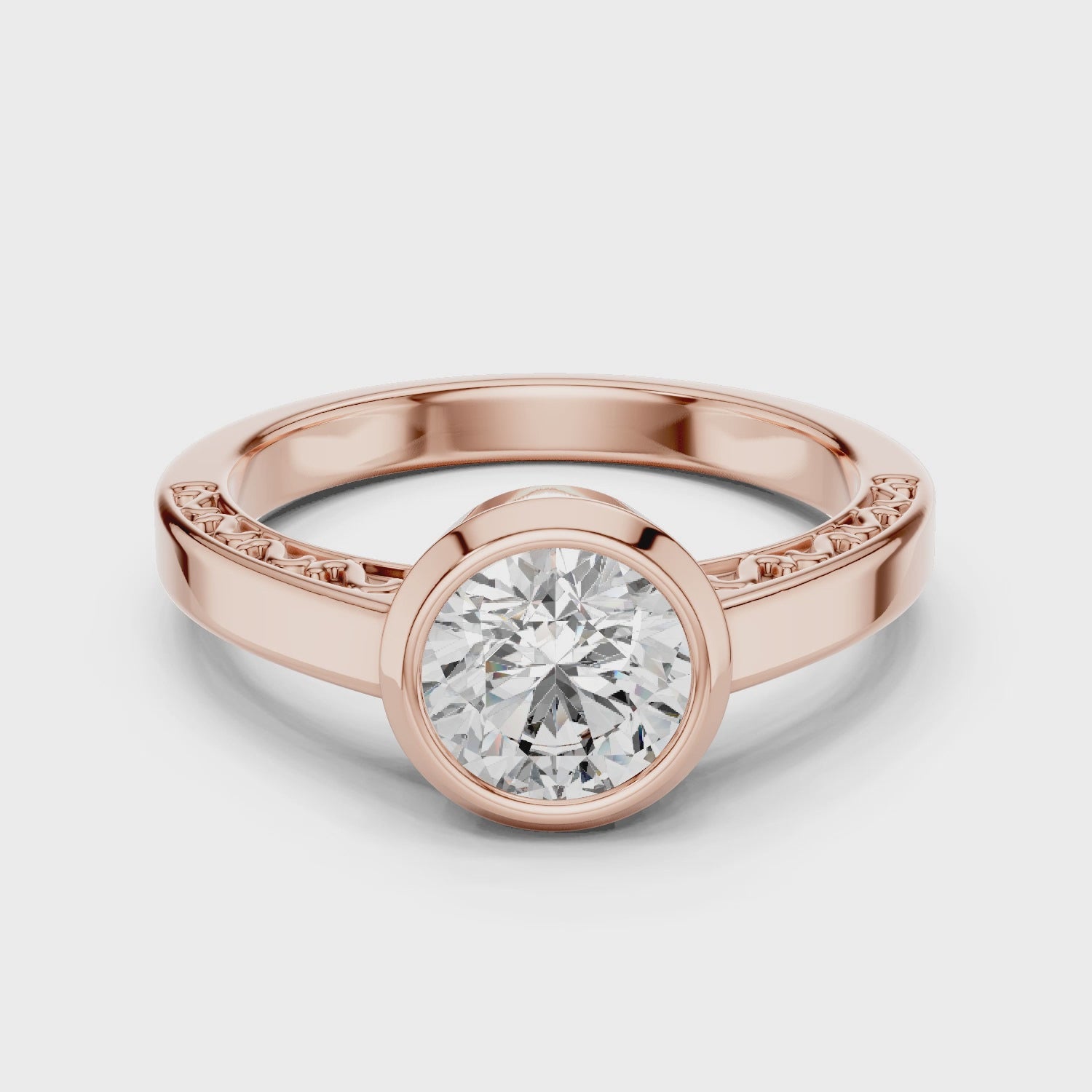 Simple Bezel Set Solitaire Engagement Ring