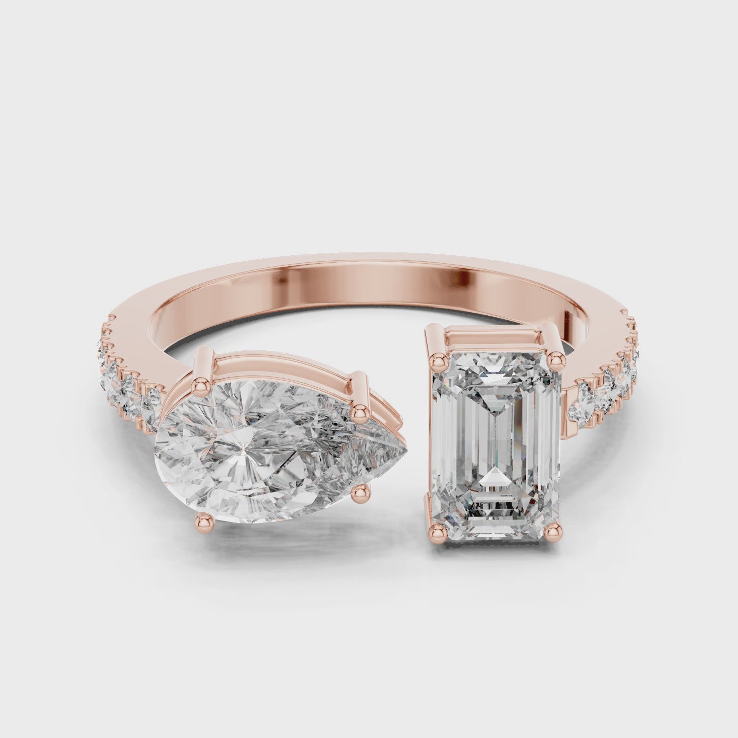 Contemporary Open Diamond Cuff Ring