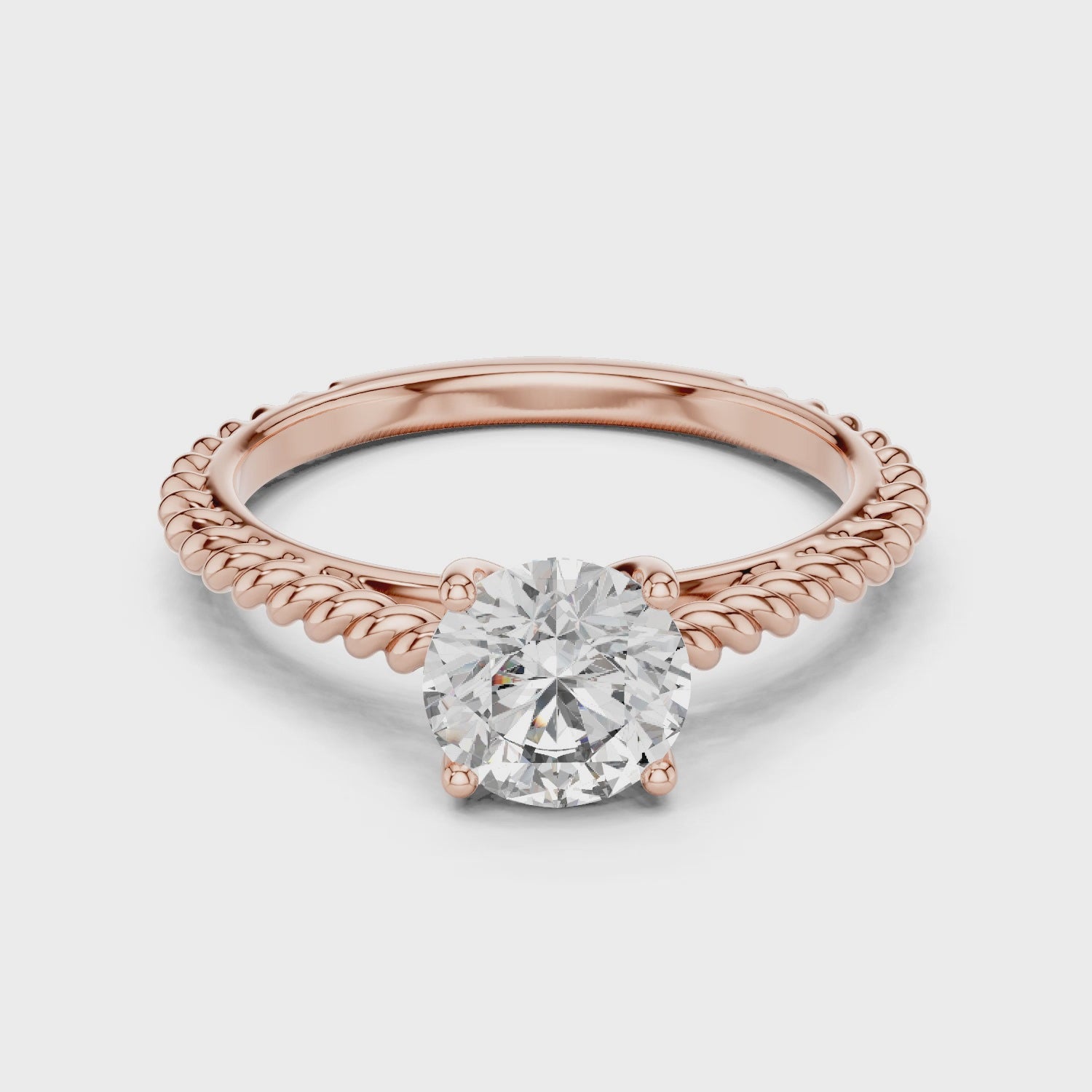 Rope Style Diamond Solitaire Elegance