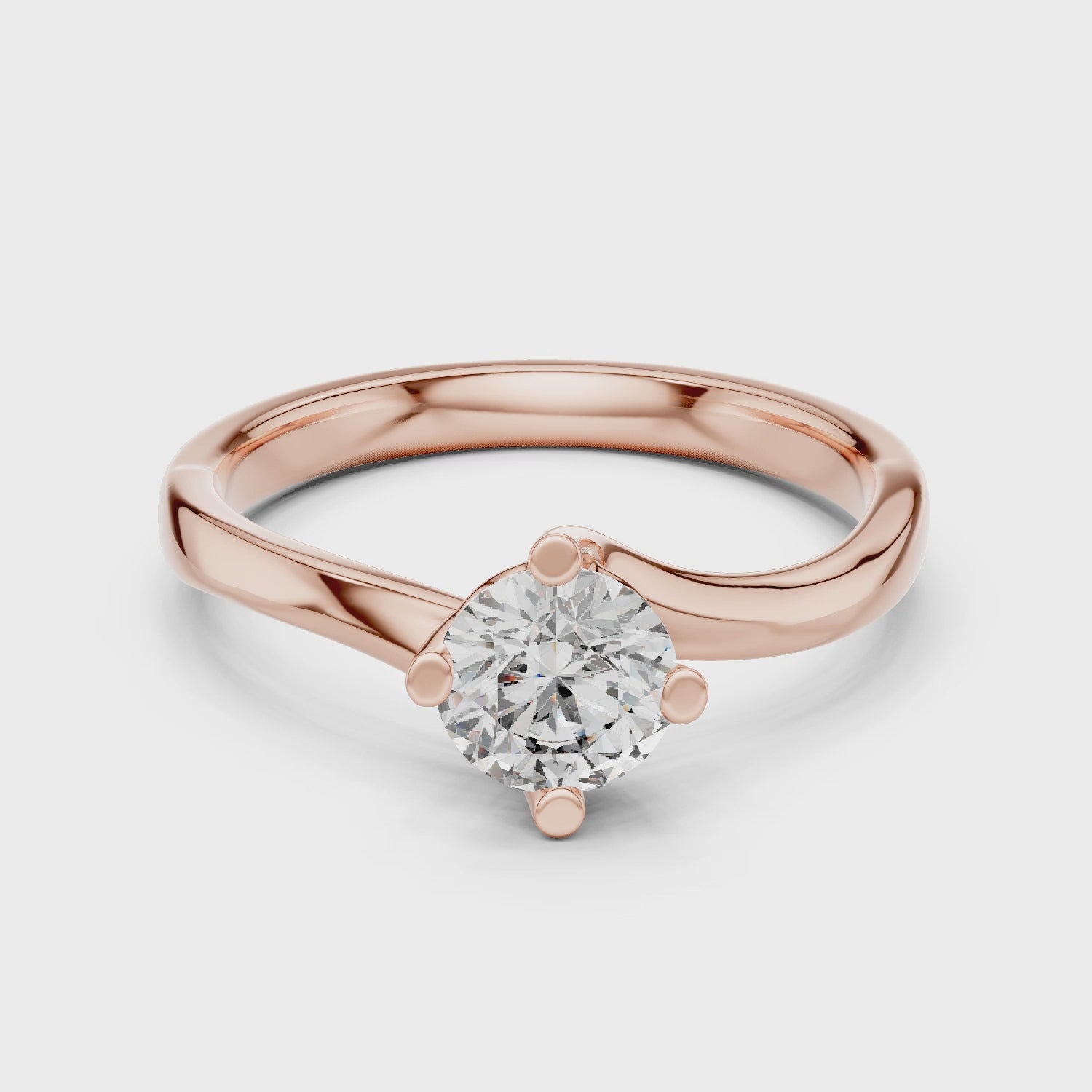 Stunning Round Cut Center Diamond Ring – Gold Beauty