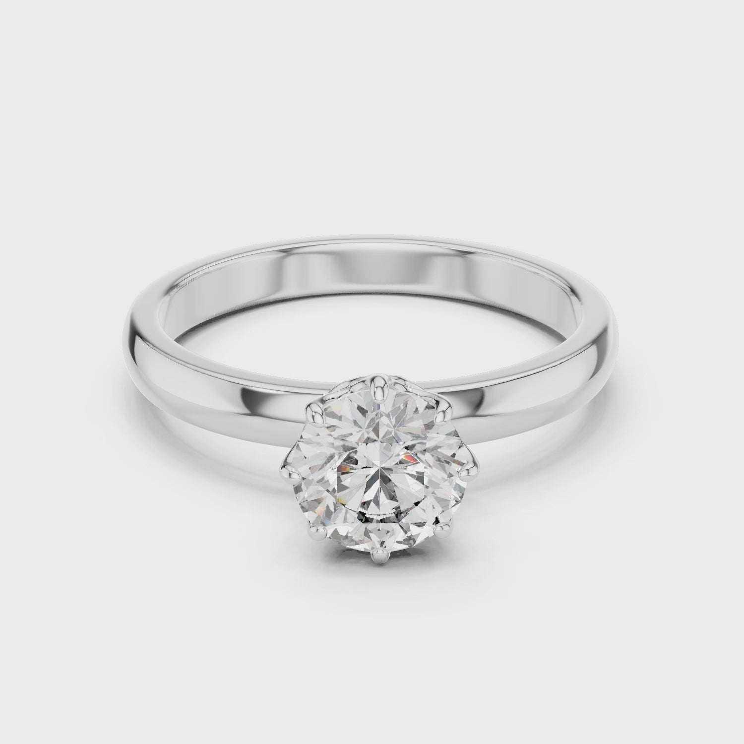 1 Carat Flush Stacking Round High Profile Solitaire