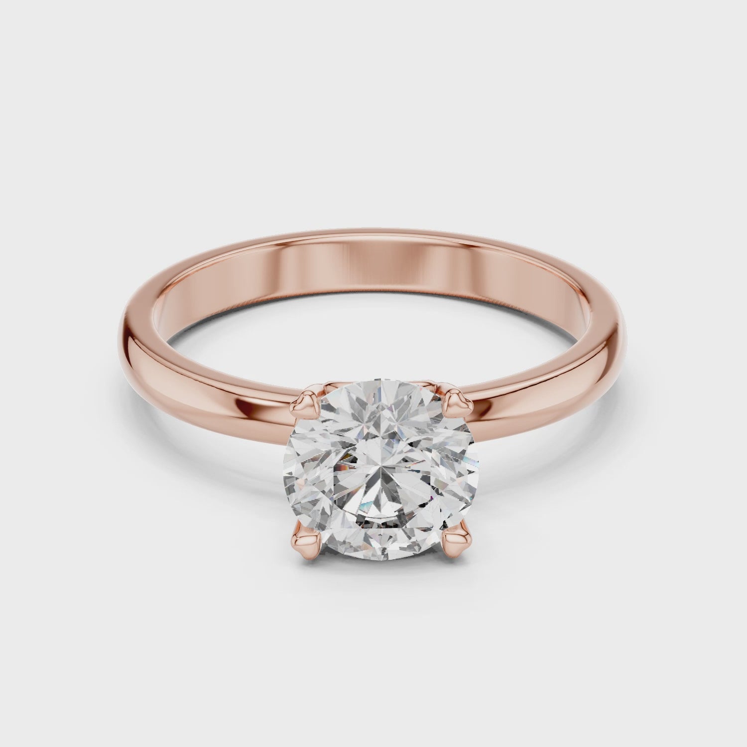 Forever Love Solitaire 1 Ct Round Diamond Ring