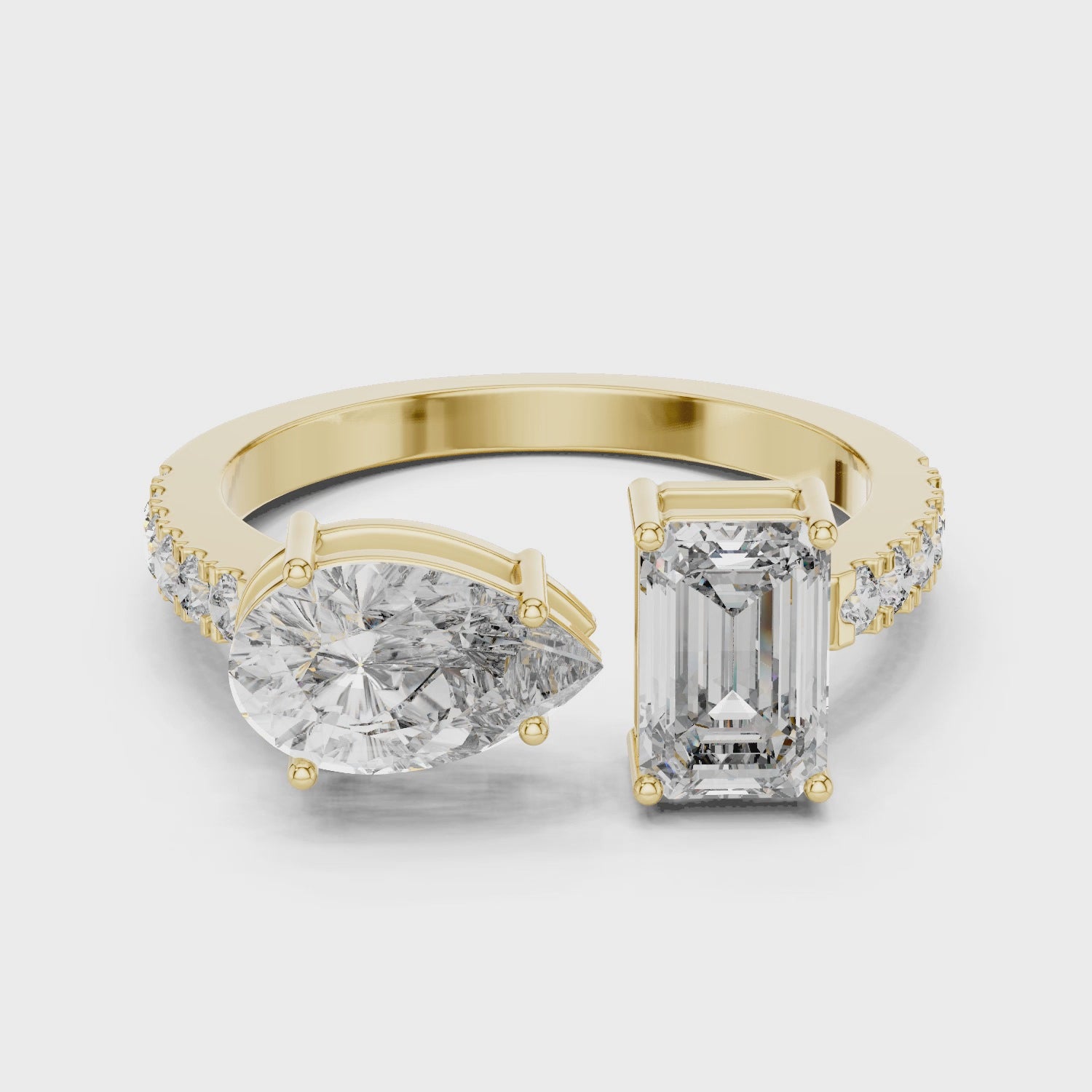 Contemporary Open Diamond Cuff Ring
