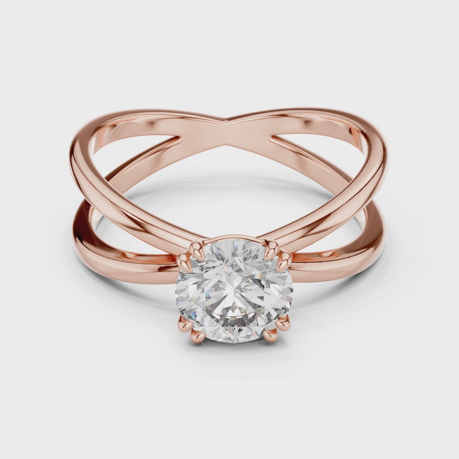 Classic Solitaire Diamond Ring with Modern Twist Design