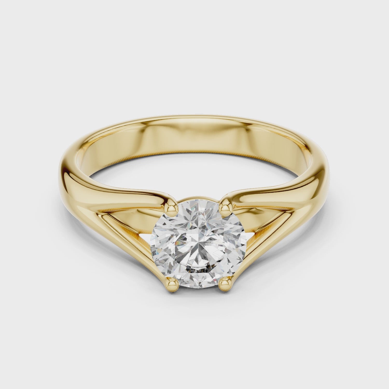 1 Carat Compass Point Split Shank Round Solitaire