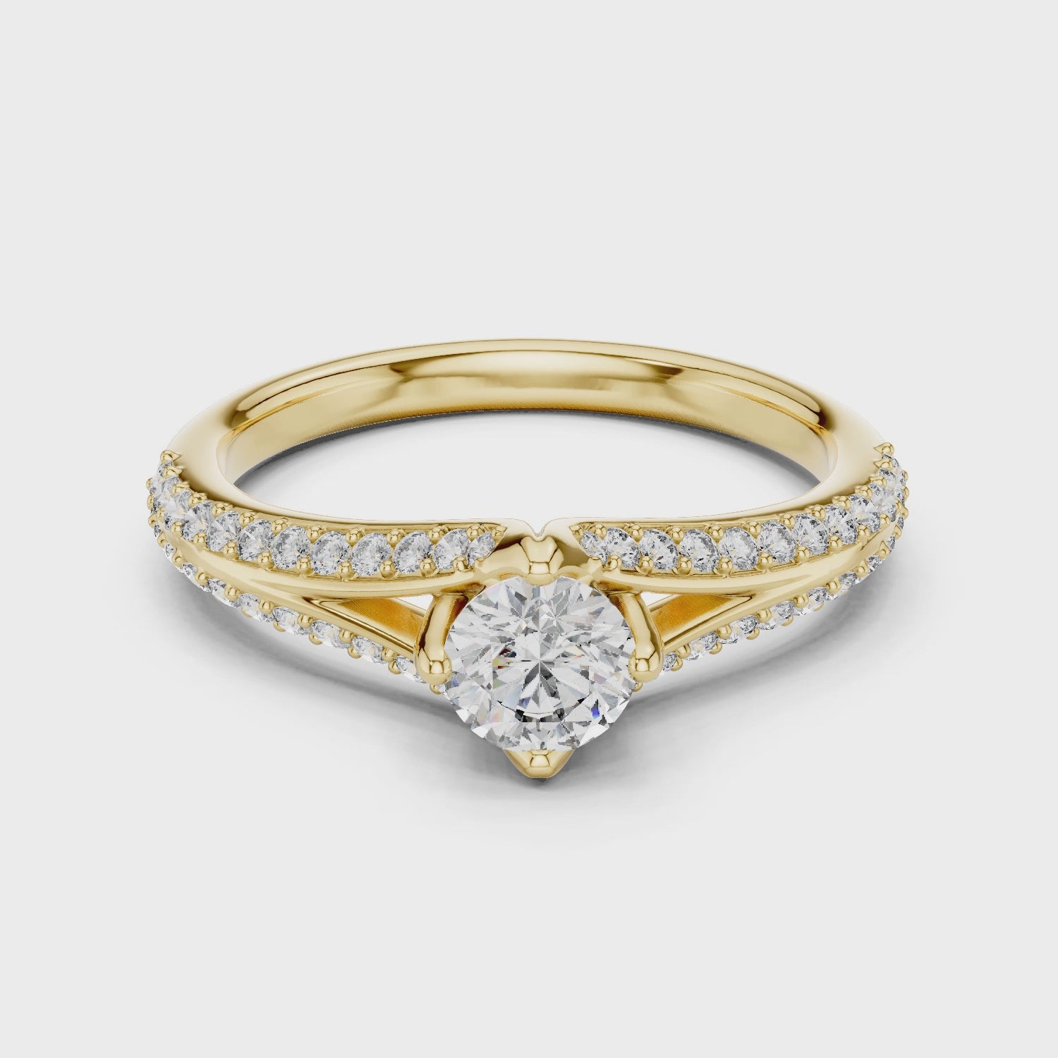 Elegance Round Cut Diamond Halo Engagement Ring