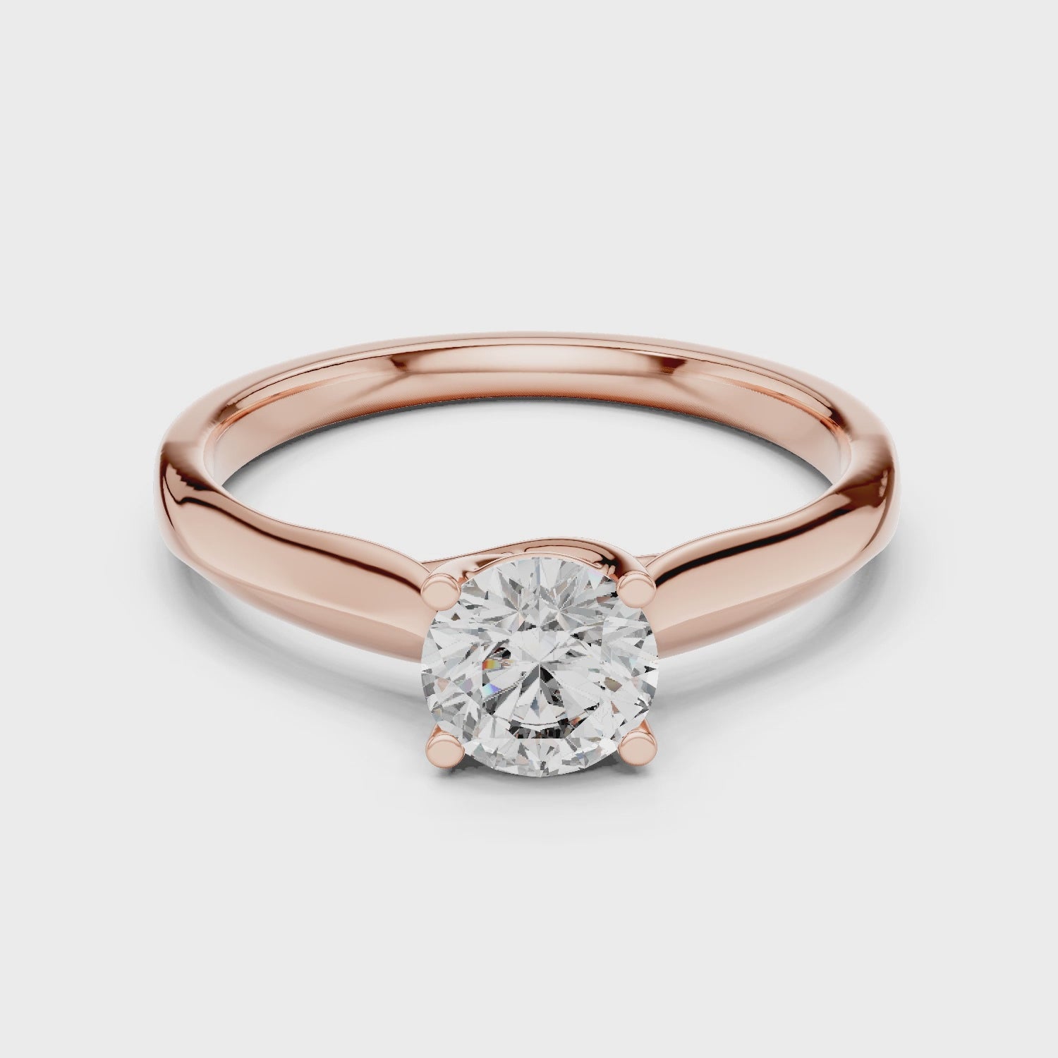Simple & Elegant Round Brilliant Diamond Ring – White Gold Solitaire Design