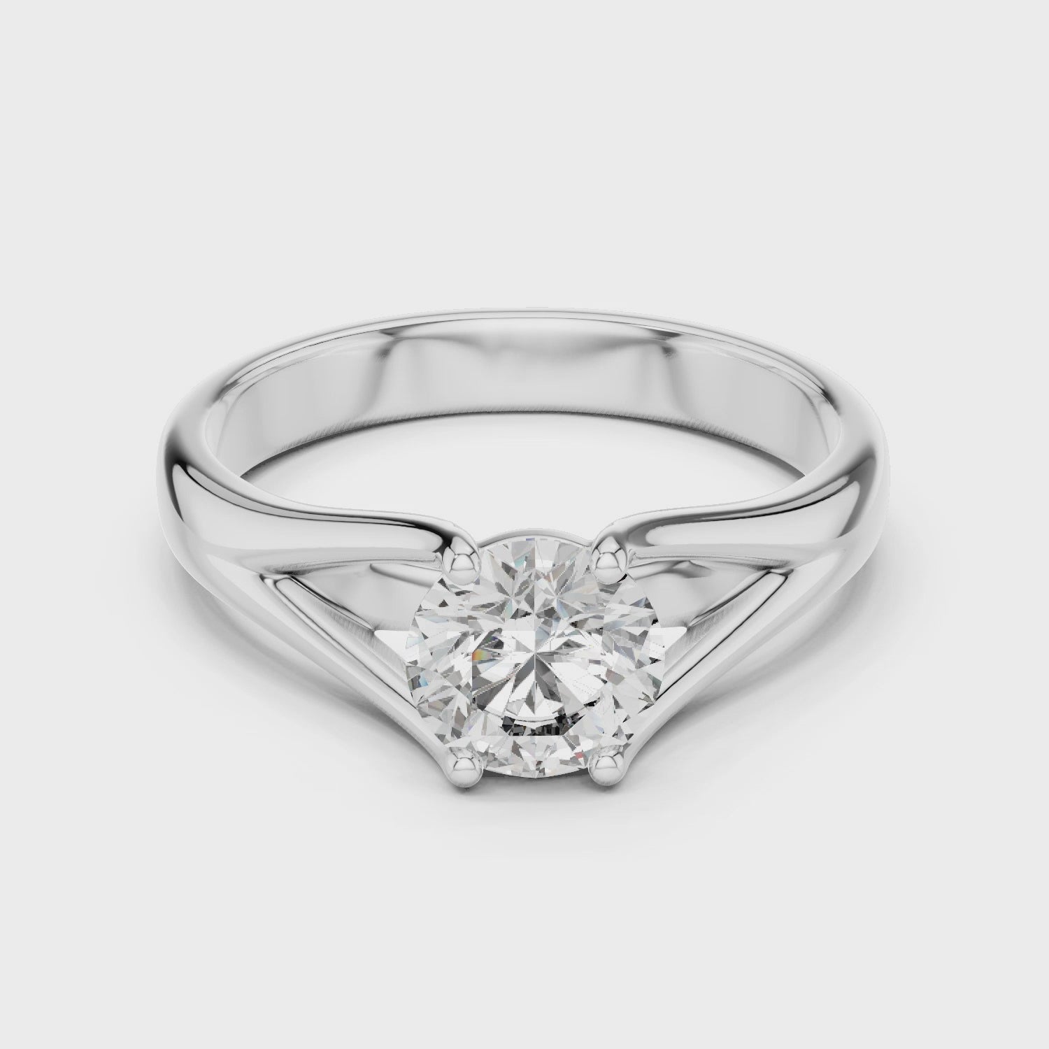 1 Carat Compass Point Split Shank Round Solitaire